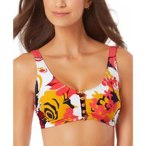Anne Cole Signature Women Wallflower Beaded Bikini Top Multi Size L 1521